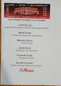 Menu / carte de BRASSERIE CAFE MARGAUX à La Motte-Servolex