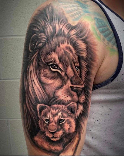 Explore baphomet tattoo ideas, creative tattoo ideas in Kannapolis, available at Ink Station Tattoo Studio