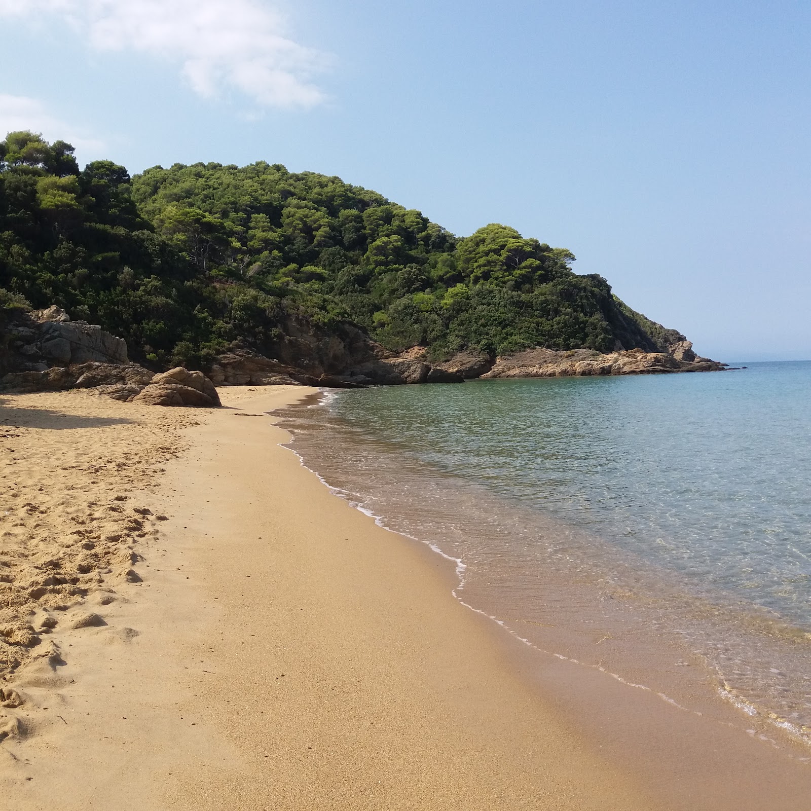 Fotografie cu Banana beach sprijinit de stânci