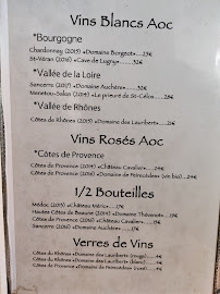 Carte du Restaurant Le Manna à Paris
