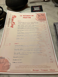 Restaurant Restaurant Martin Paris à Paris (le menu)