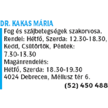 Dr. Kakas Mária Fogorvos - Debrecen