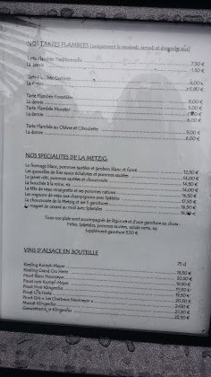menu du Restaurant de spécialités alsaciennes La Metzig à Molsheim