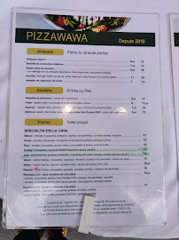 Menu / carte de Pizza Wawa à Paris