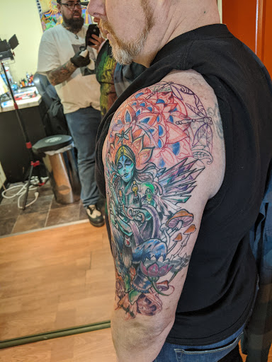 Explore back of thigh tattoo ideas, creative tattoo ideas in Buffalo, available at Madd Ink Tattoo & Piercing