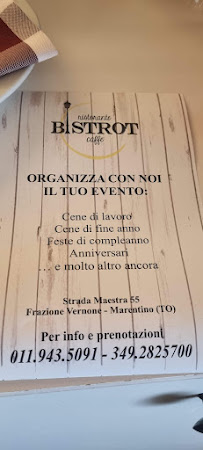 Menu du Ristorante Bistrot Caffė à Marentino
