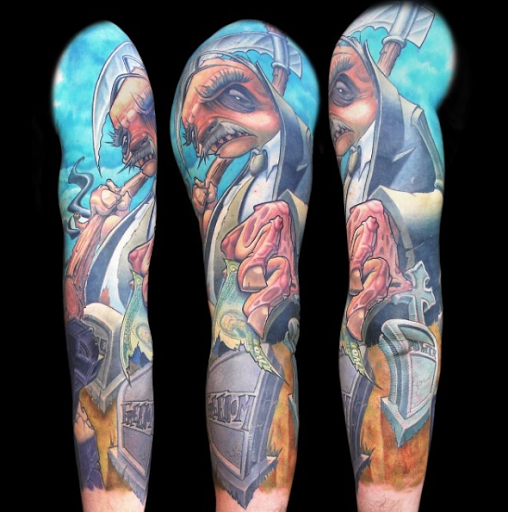 Explore marathon tattoo ideas for guys, creative tattoo ideas in Richmond, available at Loose Screw Tattoo