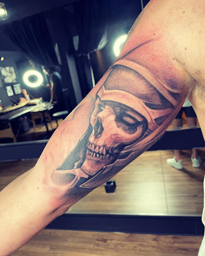 Explore sound wave tattoo ideas, creative tattoo ideas in Prairieville, available at Kingdom Ink Quality Body Art