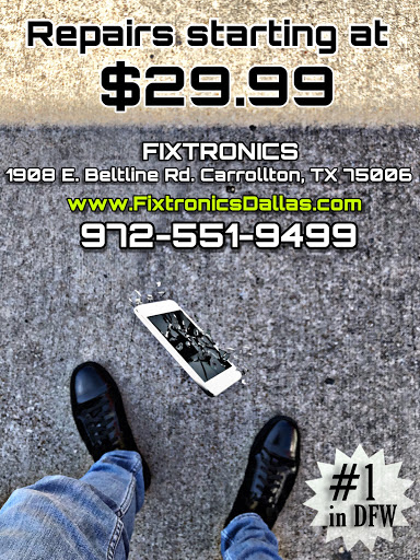 Electronics Repair Shop «Fixtronics - Cell Phone & Electronics Repair», reviews and photos, 1908 E Belt Line Rd, Carrollton, TX 75006, USA