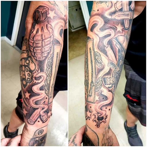 Explore mens tattoo cover up ideas, creative tattoo ideas in Homosassa, available at Citrus Tattoos