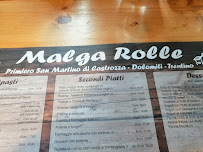 Malga Rolle à Passo Rolle menu
