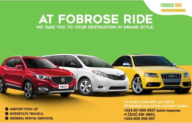 Fobrose Ride Car Rental in Ikeja Lagos Car Rental Lagos Airport Nigeria Car Rental Company in Lagos Nigeria