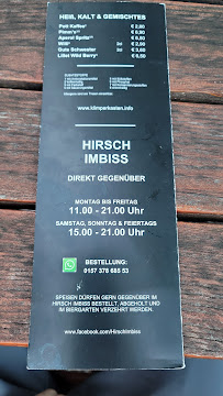 Menu du Klimperkasten Bistro Pub à Sankt Georgen im Schwarzwald