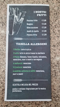 Menu du Pizzeria Cinque Stagioni - Malo (Vi) à Malo