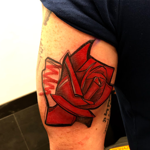 Explore haunted mansion tattoo ideas, creative tattoo ideas in Addison, available at Cat Tattoo