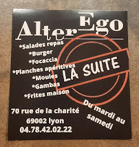 Menu du Alter Ego L'Original à Lyon
