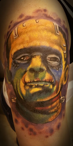 Explore cheating death tattoo ideas, creative tattoo ideas in League City, available at Zen Body Art & Adornment Tattoo Shop