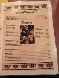 Carte du La Petite Ethiopie Restaurant à Strasbourg