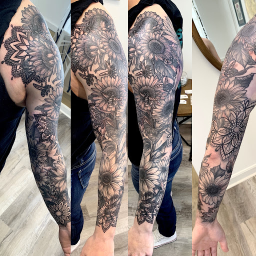 Explore linear tattoos ideas, creative tattoo ideas in Greensboro, available at Dogwood Ink