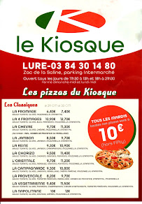 Menu / carte de Les pizzas du kiosque à Lure