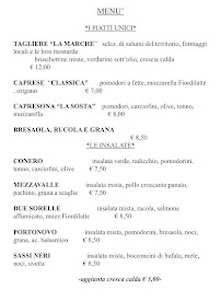 Menu / carte de Bar La Sosta - Filottrano à Filottrano