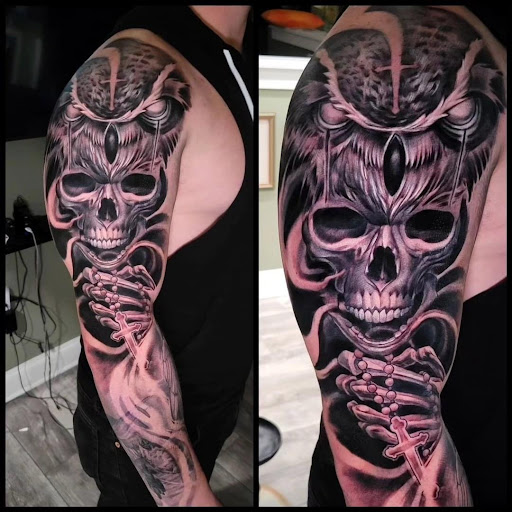 Explore fishing tattoos ideas, creative tattoo ideas in Charles Town, available at Blue Heron Tattoo