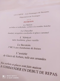 Menu / carte de J'MCA Restaurant à Coulanges-la-Vineuse