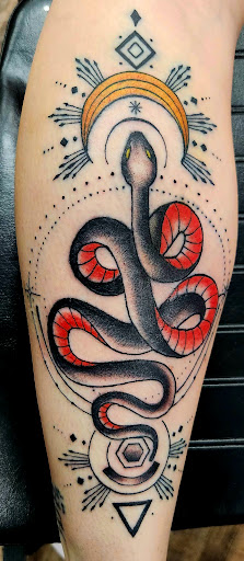 Explore happiness tattoo ideas, creative tattoo ideas in Medina, available at Scapegoat Tattoos