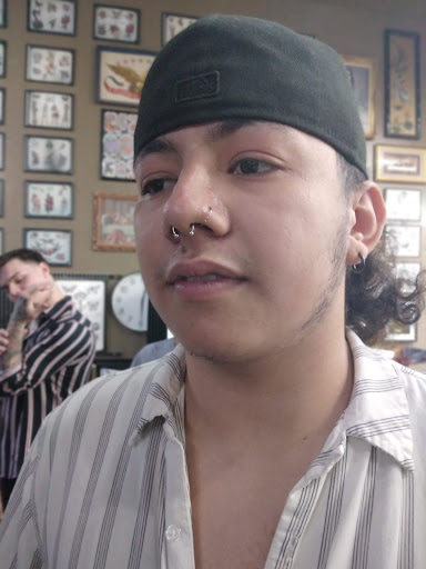 Explore mens thigh tattoo ideas, creative tattoo ideas in Modesto, available at The Golden Rose Tattoo