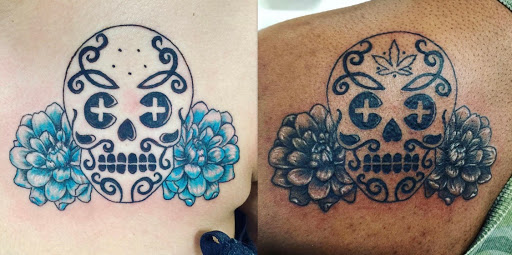 Explore dark cover up tattoo ideas male, creative tattoo ideas in Anchorage, available at Unique Ink AK