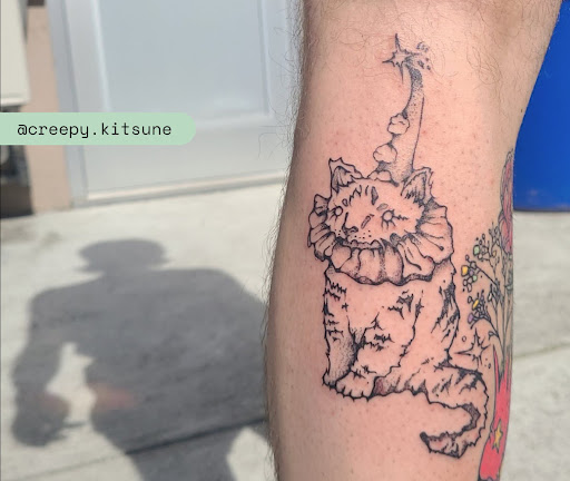 Explore linework tattoo ideas, creative tattoo ideas in Brooklyn, available at Cake Is a Lie Tattoo Parlor