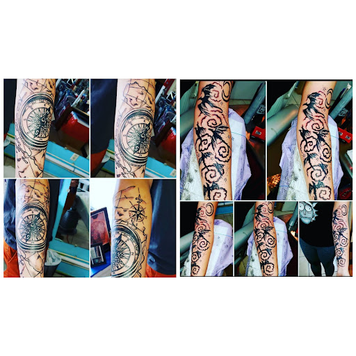 Explore night sky tattoo ideas, creative tattoo ideas in Englewood, available at The Original Big Daddy Tattoo & Body Piercing est.1997 est.1997