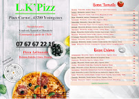Menu du Pizzeria LK Pizz à Yssingeaux