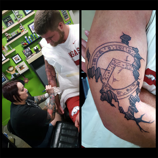 Explore cool leg tattoo ideas, creative tattoo ideas in Bentonville, available at Queen Bee Tattoo and Piercing Studio