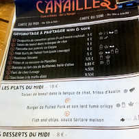 Restaurant Canailles, cave à bières, bar à manger, restaurant à Marcq-en-Barœul - menu / carte