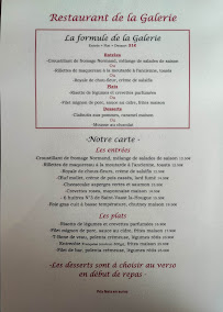 Menu / carte de Restaurant de la galerie à Le Mesnil-sur-Blangy