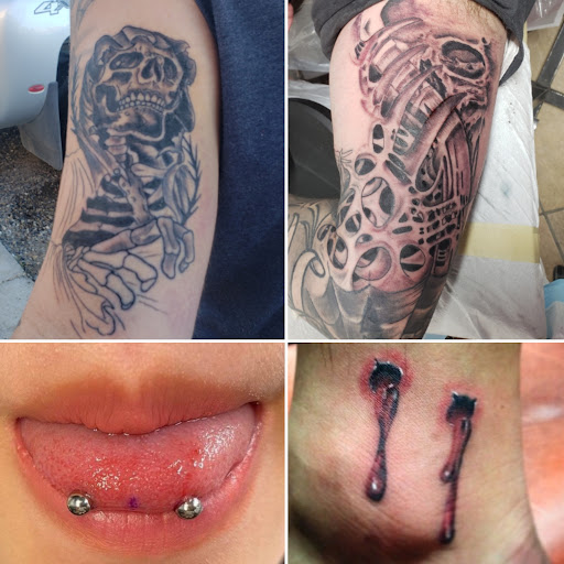 Explore tattoo cover ideas, creative tattoo ideas in Elko, available at Custom Tattoos and Body Piercing Studio