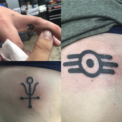 Explore compass tattoo cover up ideas, creative tattoo ideas in Huntsville, available at Blessed Ink