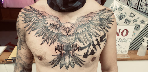 Explore skull tattoo cover up ideas, creative tattoo ideas in Saint Paul, available at Gabriels Fallen Angel Tattoo Studio