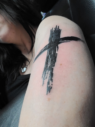 Explore man in the arena tattoo ideas, creative tattoo ideas in Greenwood, available at Ginger Bear Ink