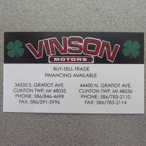 Used Car Dealer «Vinson Motors llc», reviews and photos, 44450 N Gratiot Ave, Charter Twp of Clinton, MI 48036, USA
