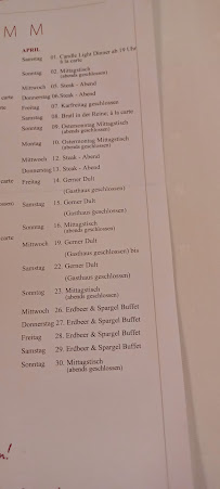 Menu / carte de Gasthaus Forstner à Rimbach