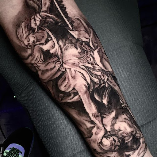 Explore mother and son matching tattoo ideas, creative tattoo ideas in San Antonio, available at Firme Copias Tattoo Studio