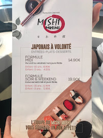 Menu du Mishi Mishi à Beaucouzé