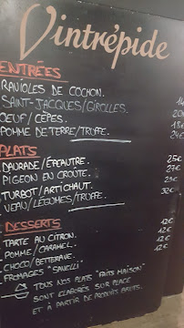 Vintrépide à Aix-en-Provence menu