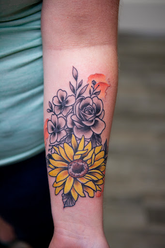 Explore daffodil tattoo ideas, creative tattoo ideas in Leesville, available at Revolution Ink Tattoo and Art Gallery