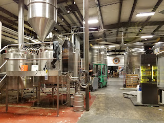 Brewing tanks in a taproom