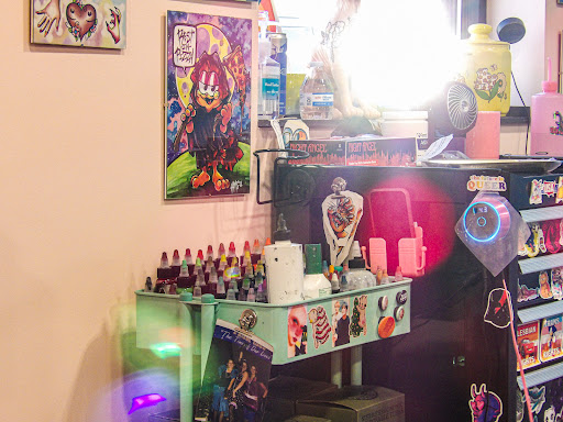 Explore men leg tattoo ideas, creative tattoo ideas in Bradley, available at Electric Lady Lounge