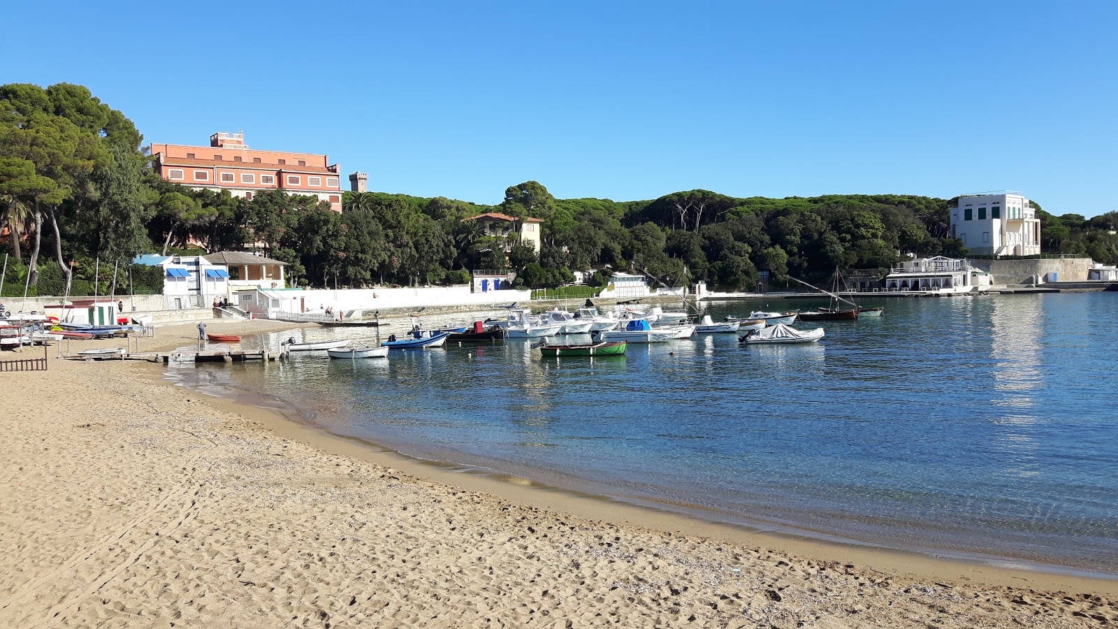 Zdjęcie Castiglioncello beach z powierzchnią brązowy piasek