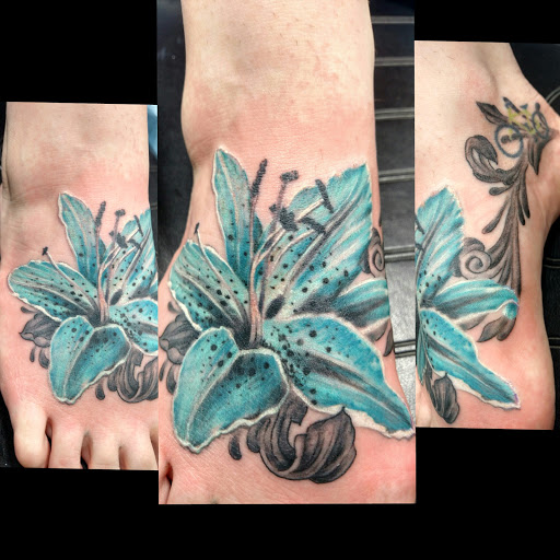 Explore flower tattoo cover up ideas, creative tattoo ideas in Las Cruces, available at Camino Tattoo Studio & Art Gallery